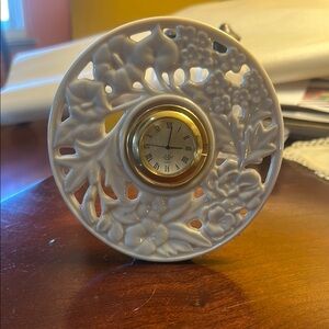 Elegant Lenox White Floral Shelf Clock